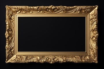 a gold frame with a black background