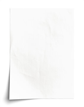 Crumpled Blank White Poster