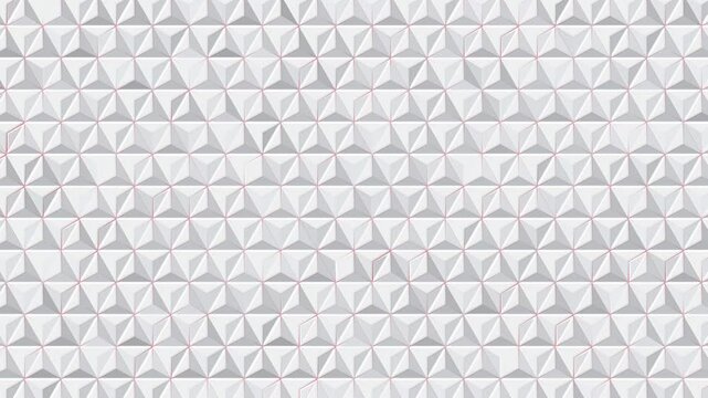 White and red pyramid 3D pattern background. Abstract geometric triangle texture design. Loop animation.