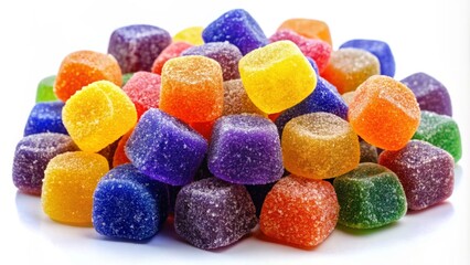 Close-Up of Bright Colorful Jelly Candy Gummies
