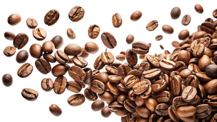 Naklejka premium coffee beans slash background isolated