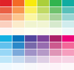 Color Shades for Every Colors Palette Isolated on White Background