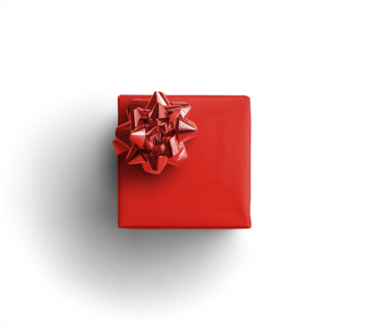 Elegant Red Gift Box with Red Ribbon