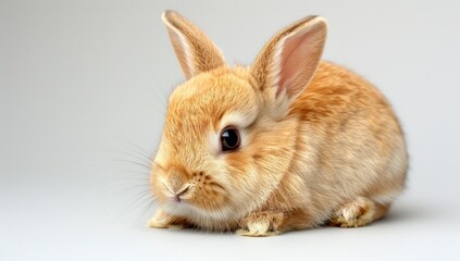 Obraz premium A Cute Little Bunny Sitting on a White Background
