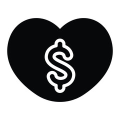 Simple Love Charity glyph icon. The icon can be used for websites, print templates, presentation templates, illustrations, etc