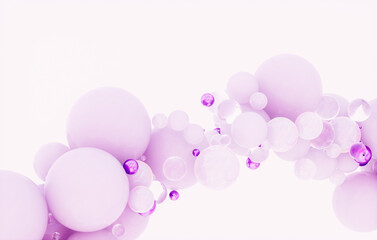 Abstract 3d podium background with luxury crystal geometric spheres.