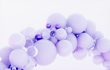 Abstract 3d podium background with luxury crystal geometric spheres.