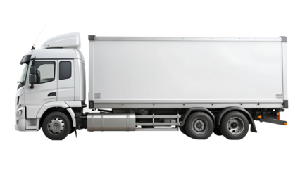 white truck isolated on white