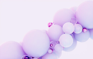 Abstract 3d podium background with luxury crystal geometric spheres.