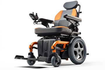 Wheelchair for disabled on a white background. 3d rendering.
