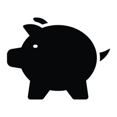 Simple Piggybank glyph icon. The icon can be used for websites, print templates, presentation templates, illustrations, etc