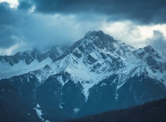 Snowstorm on the mountain wallpaper