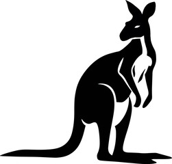 Fototapeta premium Kangaroo Silhouette Vector Illustration