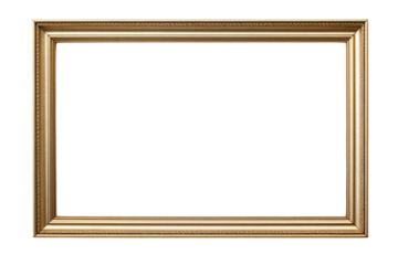 sleek and modern gold metal picture frame with a slightly wider border, isolated on a white background