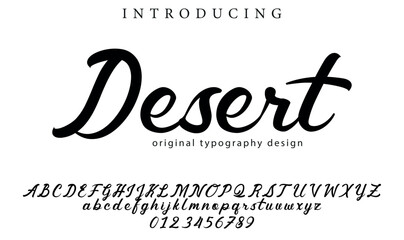 Desert Font Stylish brush painted an uppercase vector letters, alphabet, typeface