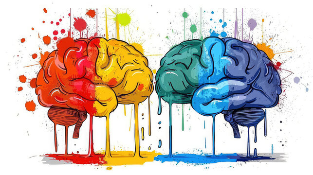 Concept art of a human brain exploding with knowledge and creativity. generative ai

