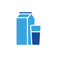 milk icon color or logo illustration glyph color blue style