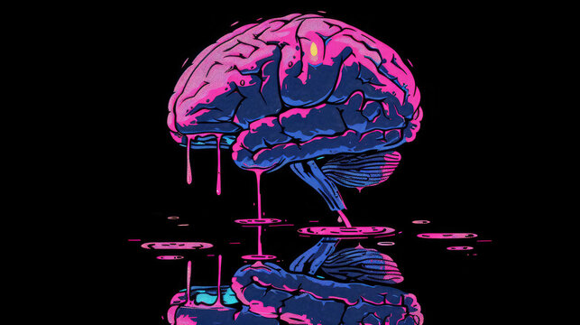 Concept art of a human brain exploding with knowledge and creativity. generative ai

