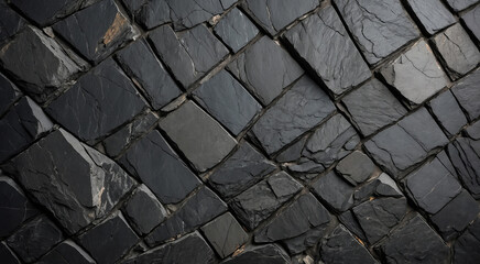 Slate stone texture background with a rugged and uneven surface