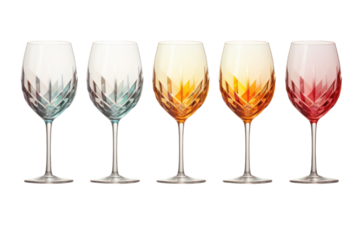 set of matching glasses with a cohesive design, perfect for everyday use. Isolated on a white background.