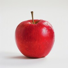 A single red apple on a white background