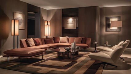 Living-room with the modern furniture