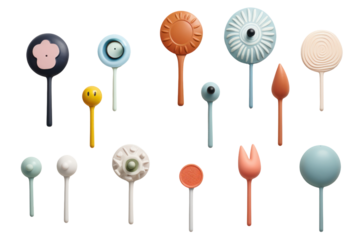 selection of adhesive wall hooks that are easy to install and remove without damaging walls, showcased on a white background.