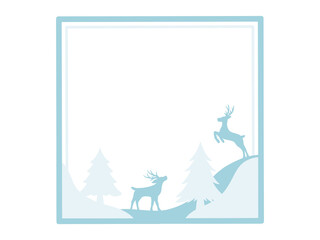 Christmas Deer Tree Frame Background