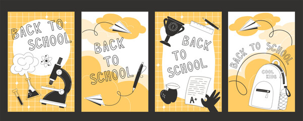 Back to School Essentials: Poster Set with School Supplies