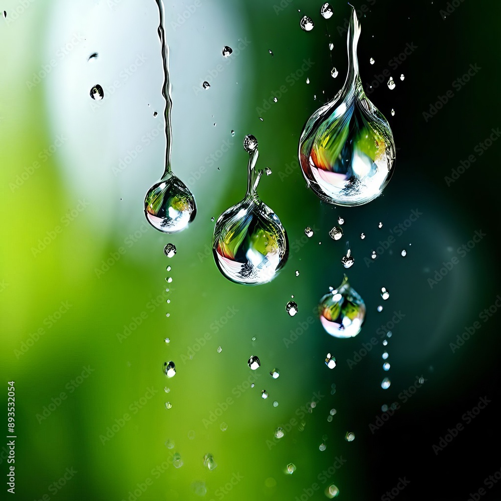 Aufkleber 27-80-droplets-of-water-splashing-against-a-window-creating-a-re