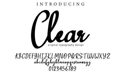 Clear Font Stylish brush painted an uppercase vector letters, alphabet, typeface
