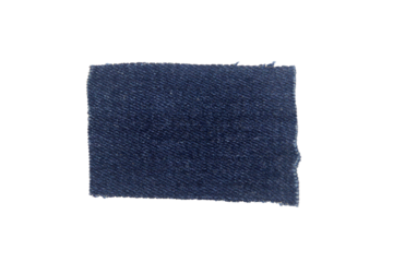 scraps of blue jeans piece texture isolated on white background with clipping path.