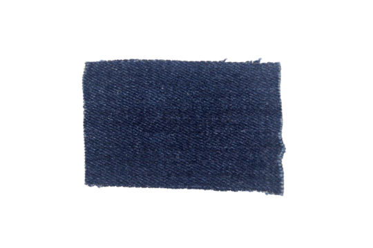 scraps of blue jeans piece texture isolated on white background with clipping path.