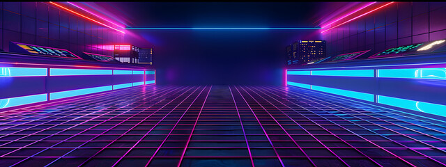 Future retro line technology background of the 80s