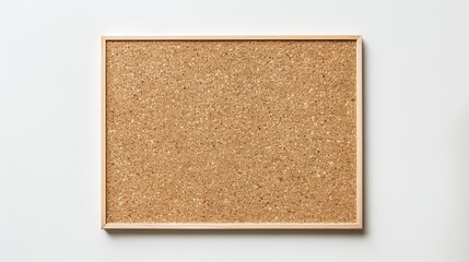 a blank empty cork board on white background