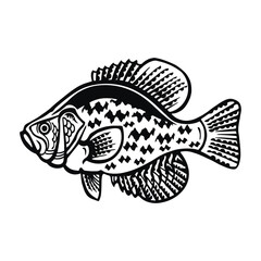 Crappie - American Fishes - Logo Fish