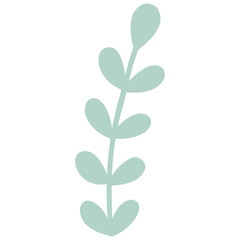 Cute Cartoon Seaweed with Rounded Leaves in Pastel Colors and Simple Design