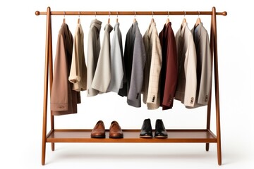 Modern wardrobe furniture clothing footwear.