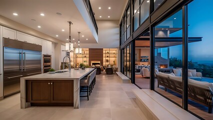 Luxury Home Interior Kitchen and Living Room