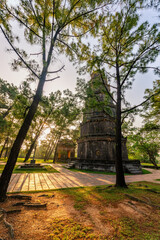 Thien Mu pagoda from above in Hue, Vietnam. Beautiful place and attract many tourists.