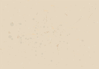 Vintage antique background with scuffed speckled splashes and grunge. Vintage ecru background with dots, speckles, specks, flecks, particles. Light tan craft repeating wallpaper. Natural beige grunge