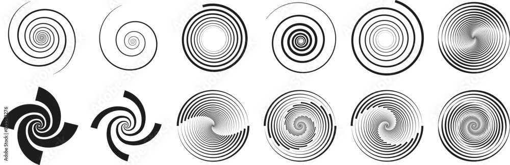 Poster Vector set of impossible shapes. Optical illusion. Abstract shapes. Minimal geometric logo. Vector illustration EPS 10