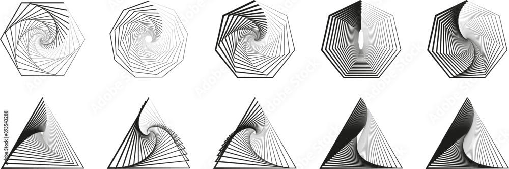 Aufkleber vector set of impossible shapes. optical illusion. abstract shapes. minimal geometric logo. vector i