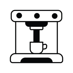 coffee maker glyph  icon with white background vector stock illustration