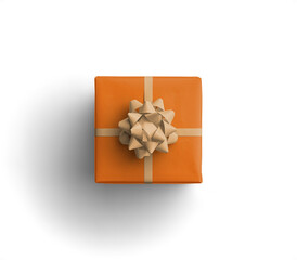 Orange Gift Box with Yellow Ribbon and Bow