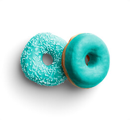 Pair of Donuts with Teal Glaze