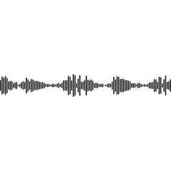 Sound pulsing lines, audio impulse signal, music sound equalizer, volume lines vector symbol, radio frequency sign