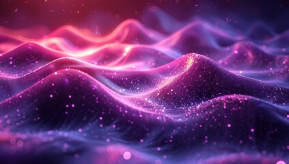 Abstract Purple and Pink Glittering Landscape
