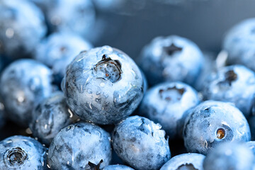 A few wet blueberries.