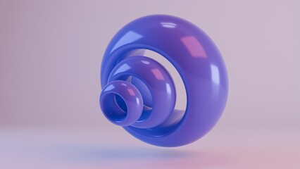 Abstract futuristic purple shapes, 3d render